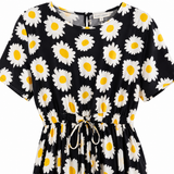 Ladies Sogo Dress Black Daisies