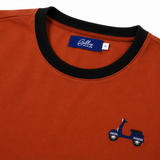 Unisex Terracotta T-shirt with Vespa Embroidery
