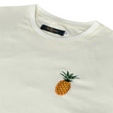 Unisex White T-Shirt with Pineapple Embroidery