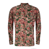 Men's Pink & Green Rose Long Sleeve Shirt