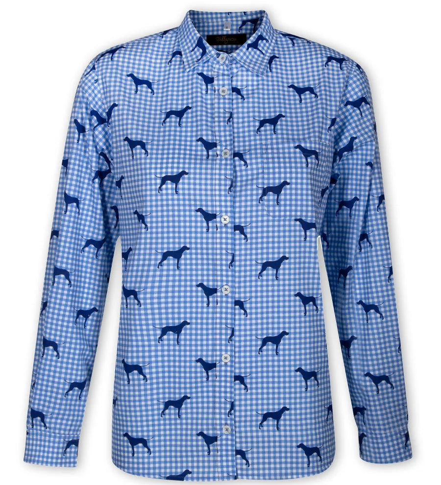 Ladies_Annie_Shirt_-_Blue_Check_Hound-_Button__Natural_Rivershell_-_Billy_Now