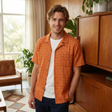 Men's Cuban Orange/Blue Check