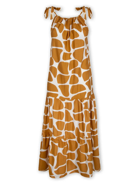 Mustard Pebbles Tiered Dress