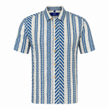 Men's Cuban Blue Aztec Print