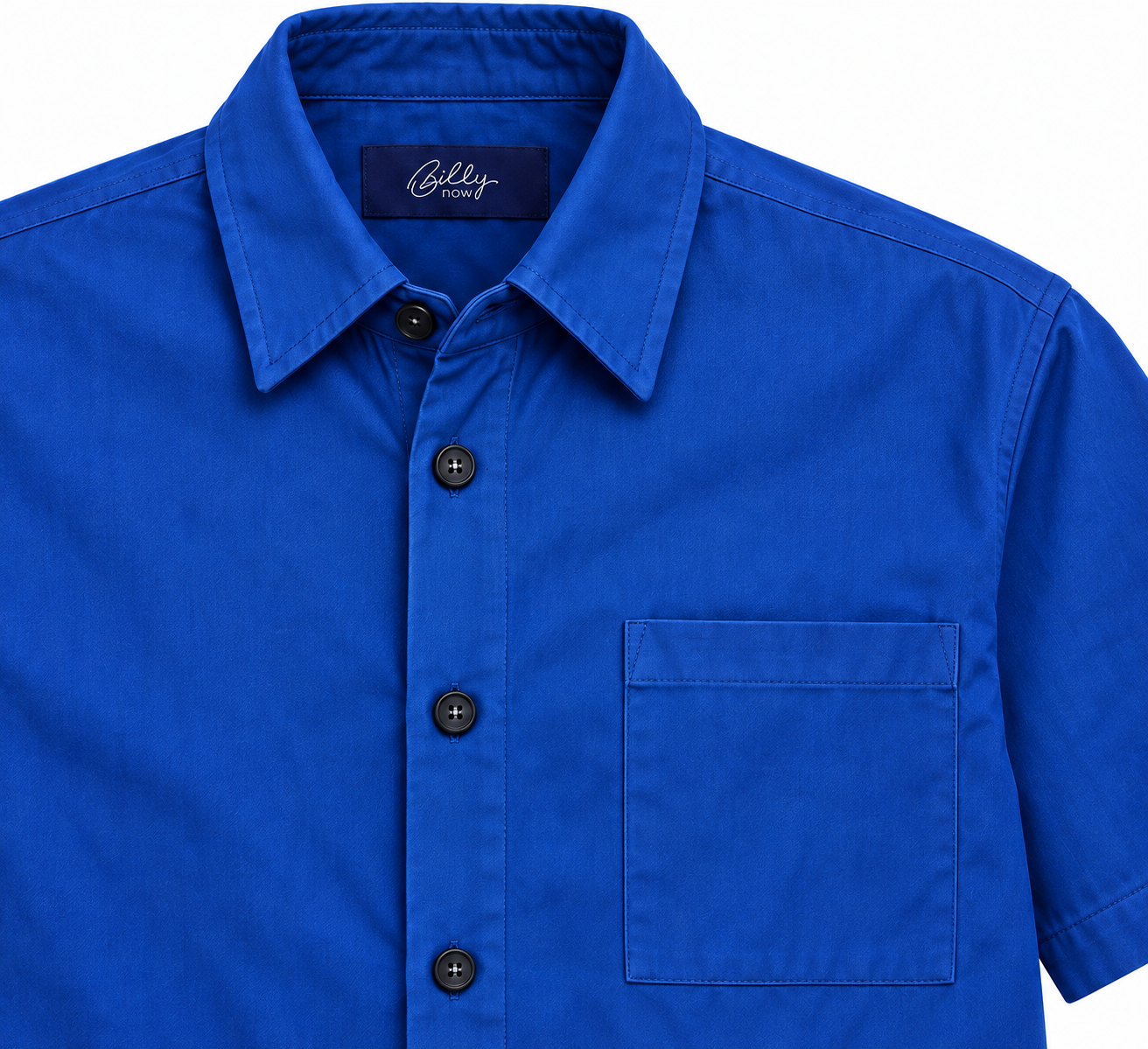 Men's Boxer Blue Twill short sleeve boxer shirt, photo 2