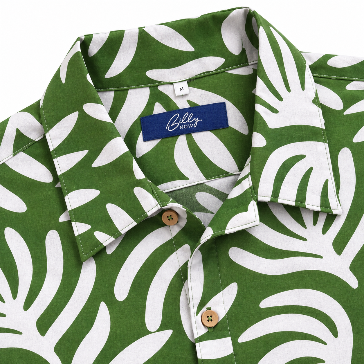 Men's Cuban Green Fern short sleeve Cuban shirt, photo 2