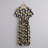 Ladies Sogo Dress Black Daisies