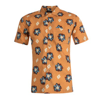 Geomatric Flower Cuban Short Sleeve Shirt