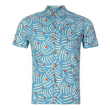 Men's Blue Vector Dot Cuban Shirt