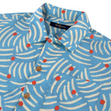 Men's Blue Vector Dot Cuban Shirt
