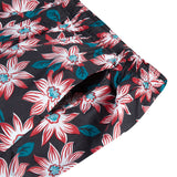 Men Shorts-Black Hibiscus