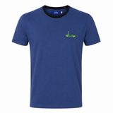 Unisex Blue Steel T-shirt with Vespa Embroidery