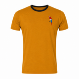 Unisex Mustard T-shirt with Parrot Embroidery