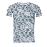 Unisex Off-white T-shirt with Fish Platter Print